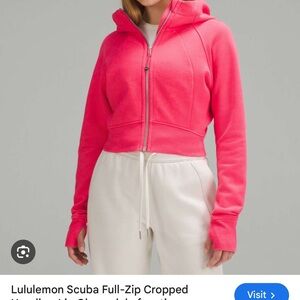 lululemon athletica Vibrant Pink Cropped Hoodie